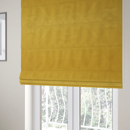 Florentine Soft Shine Textured Yellow Colour Chenille Velvet Upholstery Fabric - Roman Blinds