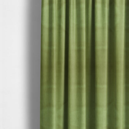 Florentine Soft Shine Textured Apple Green Colour Chenille Velvet Upholstery Fabric - Made To Measure Curtains