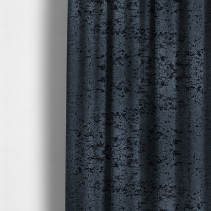 Geneva Crushed Velvet Upholstery Fabric In Navy Denim Blue Colour - Made To Measure Curtains