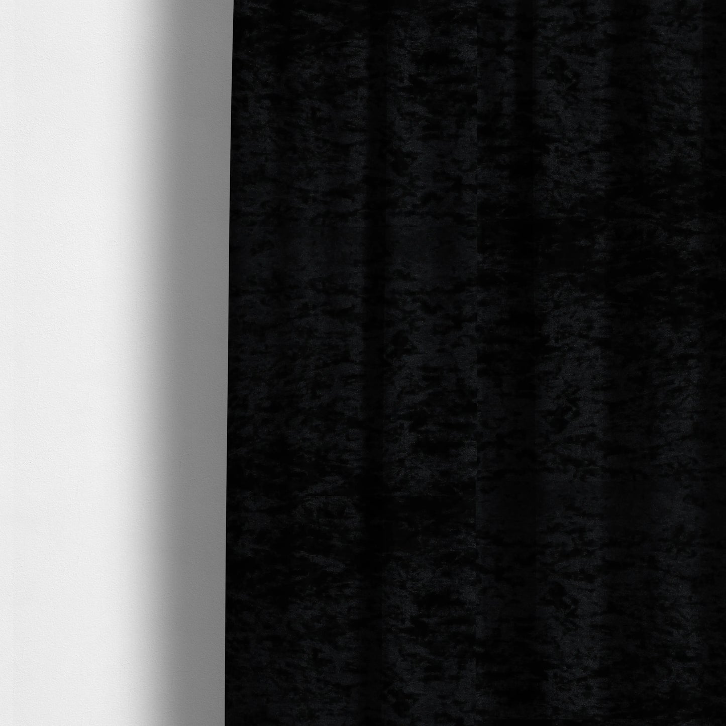 Geneva Crushed Velvet Upholstery Fabric In Black Colour - Made To Measure Curtains