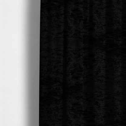 Geneva Crushed Velvet Upholstery Fabric In Black Colour - Made To Measure Curtains