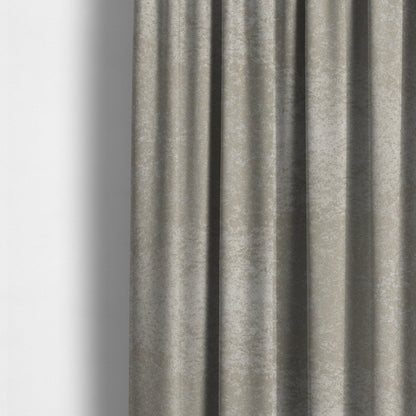 Geneva Crushed Velvet Upholstery Fabric In Cream Colour - Made To Measure Curtains