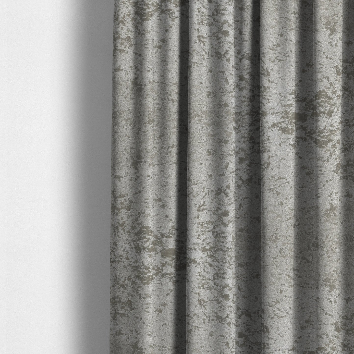 Geneva Crushed Velvet Upholstery Fabric In Silver Colour - Made To Measure Curtains