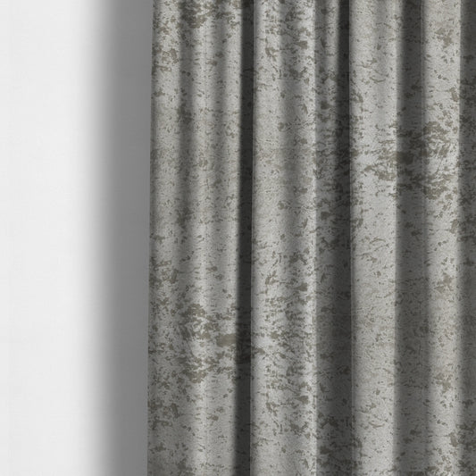 Geneva Crushed Velvet Upholstery Fabric In Silver Colour - Made To Measure Curtains