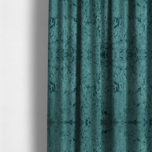 Geneva Crushed Velvet Upholstery Fabric In Blue Teal Colour - Made To Measure Curtains