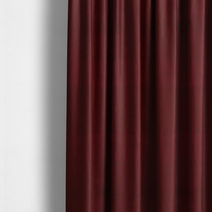 Giovanni Matt Plain Velvet Upholstery Fabric In Burgundy Colour - Made To Measure Curtains