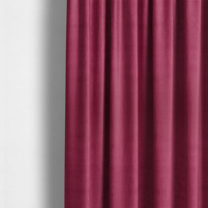 Giovanni Matt Plain Velvet Upholstery Fabric In Ruby Pink Colour - Made To Measure Curtains