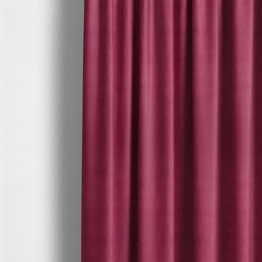 Giovanni Matt Plain Velvet Upholstery Fabric In Ruby Pink Colour - Made To Measure Curtains