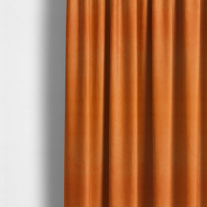 Giovanni Matt Plain Velvet Upholstery Fabric In Fire Orange Colour - Made To Measure Curtains