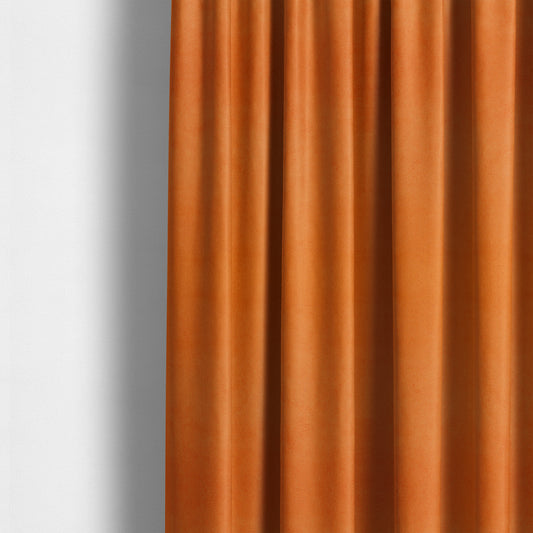 Giovanni Matt Plain Velvet Upholstery Fabric In Fire Orange Colour - Made To Measure Curtains