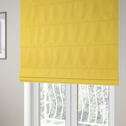 Giovanni Matt Plain Velvet Upholstery Fabric In Pineapple Yellow Colour - Roman Blinds