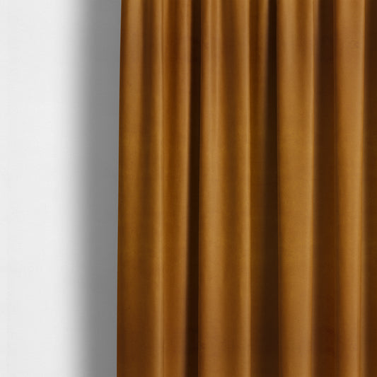 Giovanni Matt Plain Velvet Upholstery Fabric In Honey Orange Colour - Made To Measure Curtains