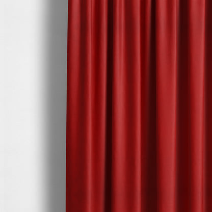 Giovanni Matt Plain Velvet Upholstery Fabric In Fire Red Colour - Made To Measure Curtains