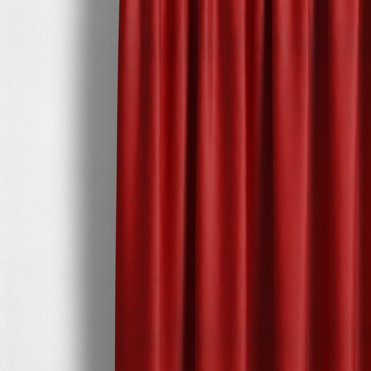 Giovanni Matt Plain Velvet Upholstery Fabric In Fire Red Colour - Made To Measure Curtains