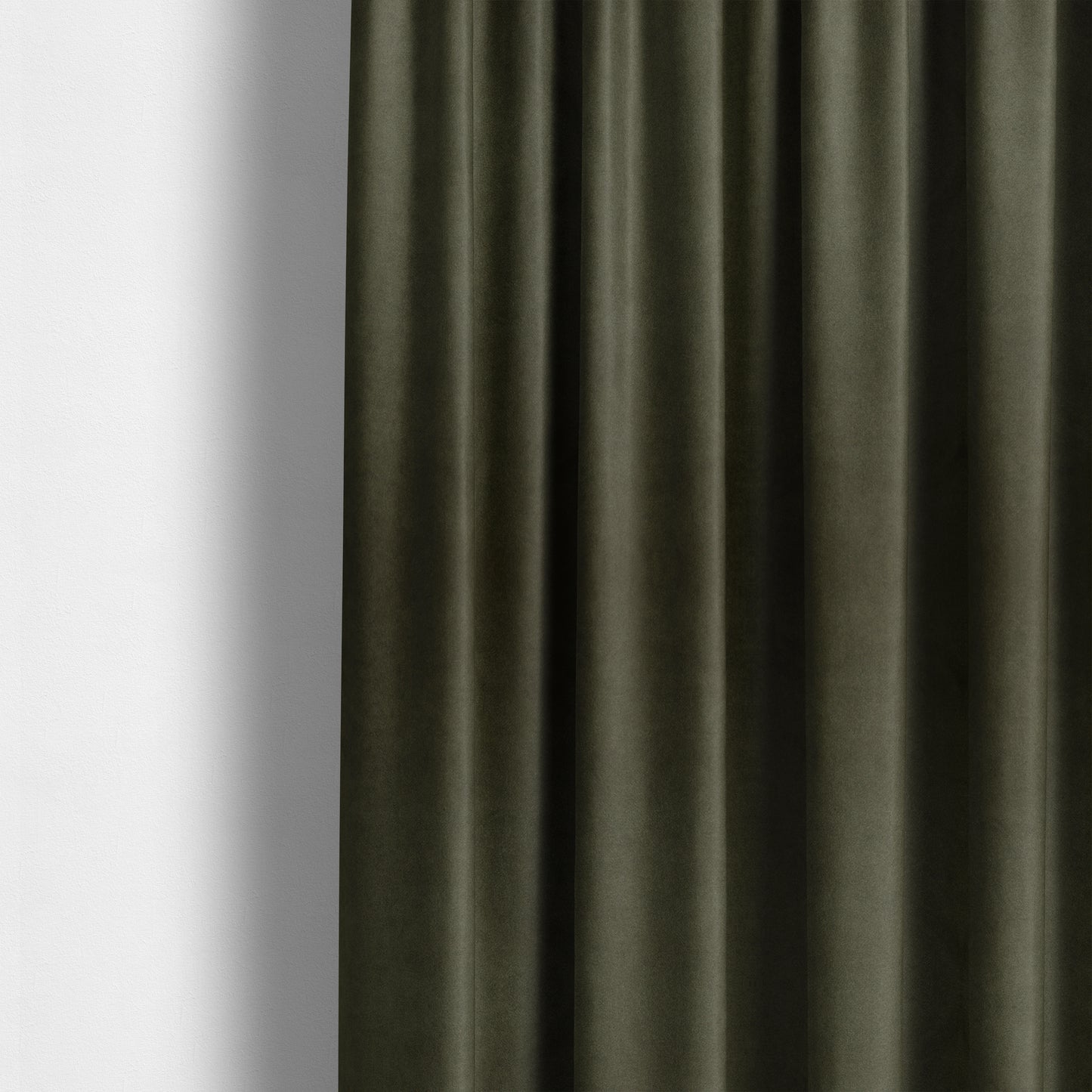 Giovanni Matt Plain Velvet Upholstery Fabric In Deep Olive Green Colour - Made To Measure Curtains