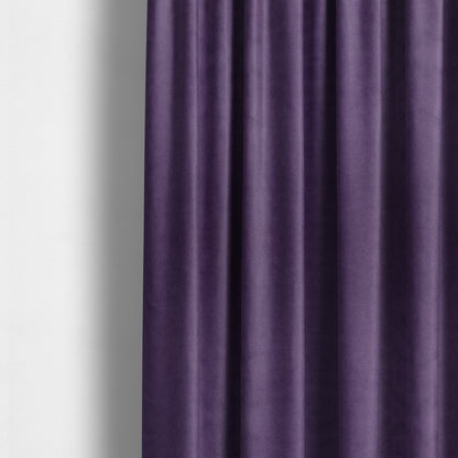 Giovanni Matt Plain Velvet Upholstery Fabric In Plum Purple Colour - Made To Measure Curtains