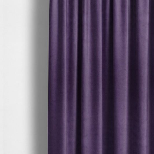 Giovanni Matt Plain Velvet Upholstery Fabric In Plum Purple Colour - Made To Measure Curtains