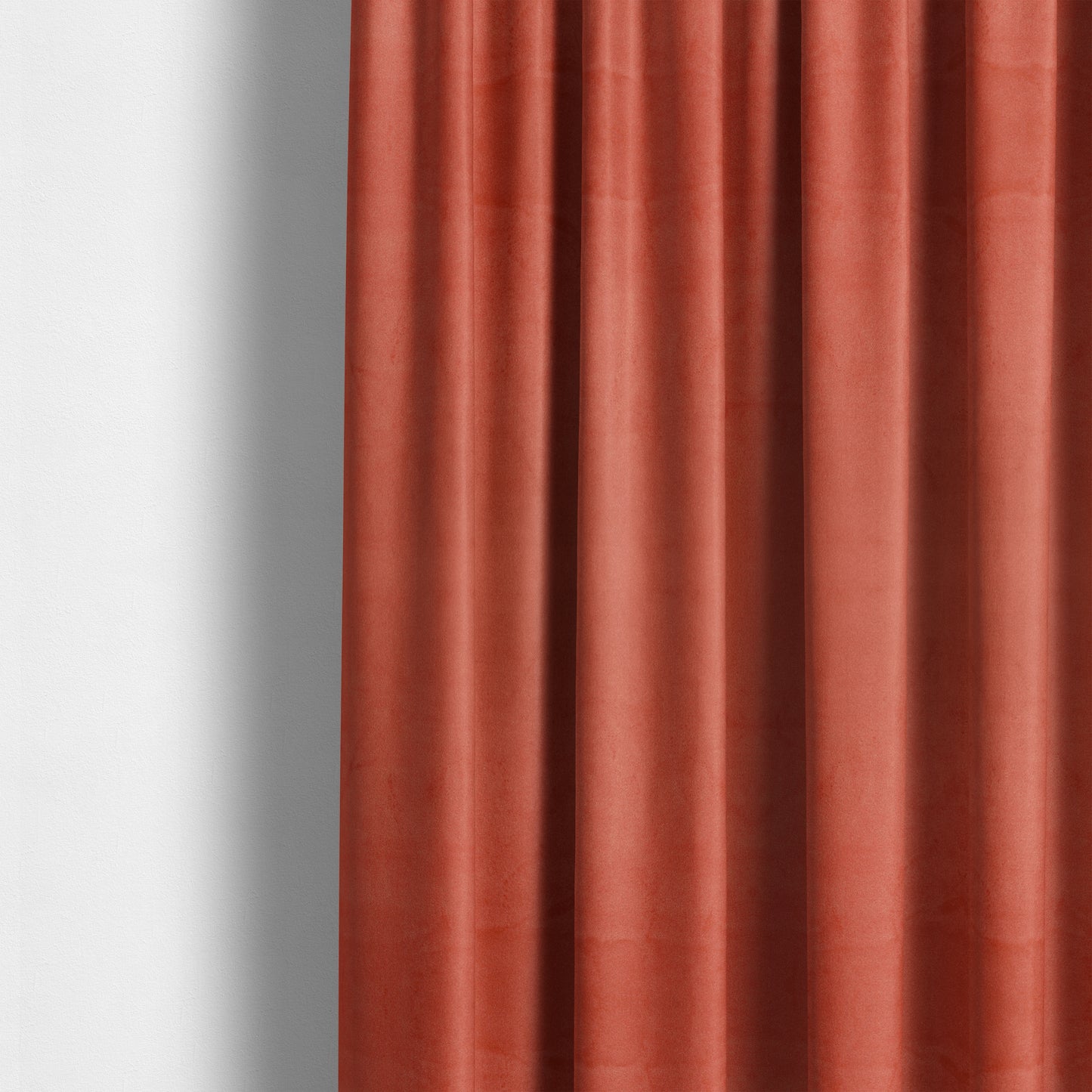 Giovanni Matt Plain Velvet Upholstery Fabric In Coral Orange Colour - Made To Measure Curtains