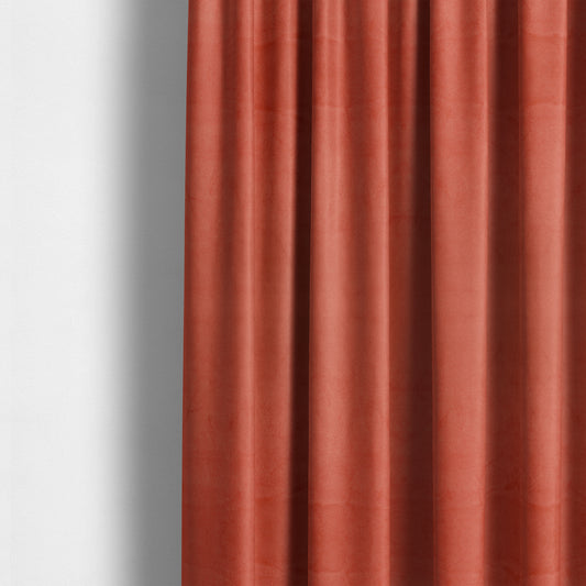 Giovanni Matt Plain Velvet Upholstery Fabric In Coral Orange Colour - Made To Measure Curtains