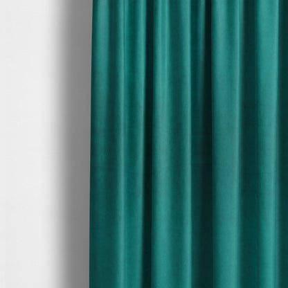 Giovanni Matt Plain Velvet Upholstery Fabric In Teal Blue Colour - Made To Measure Curtains