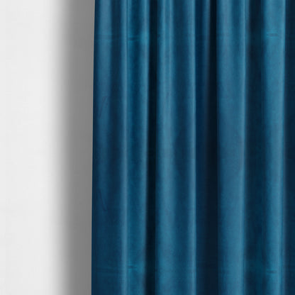 Giovanni Matt Plain Velvet Upholstery Fabric In Azure Blue Colour - Made To Measure Curtains