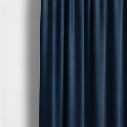 Giovanni Matt Plain Velvet Upholstery Fabric In Navy Blue Colour - Made To Measure Curtains