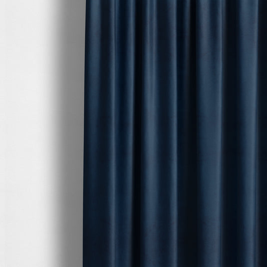 Giovanni Matt Plain Velvet Upholstery Fabric In Navy Blue Colour - Made To Measure Curtains