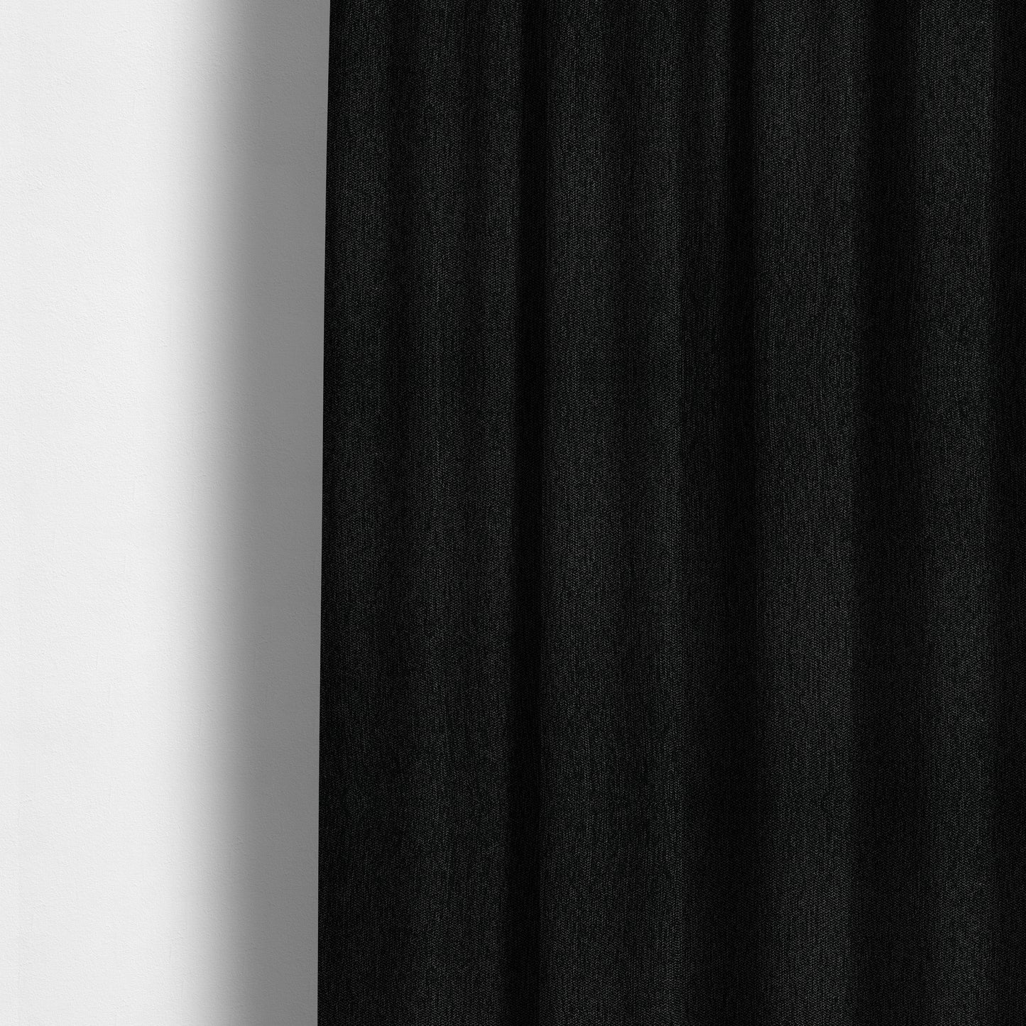 Gloria Soft Woven Textured Chenille Upholstery Fabric Black Colour - Made To Measure Curtains