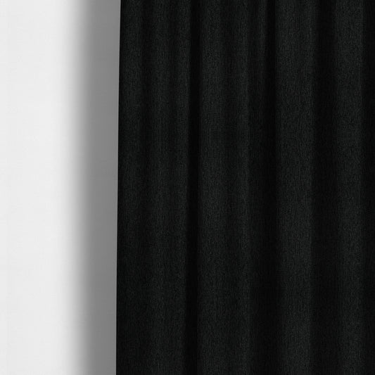 Gloria Soft Woven Textured Chenille Upholstery Fabric Black Colour - Made To Measure Curtains