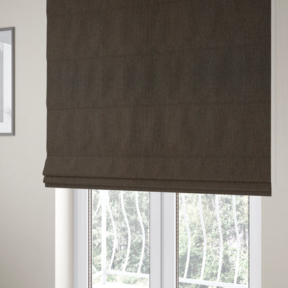 Gloria Soft Woven Textured Chenille Upholstery Fabric Brown Colour - Roman Blinds