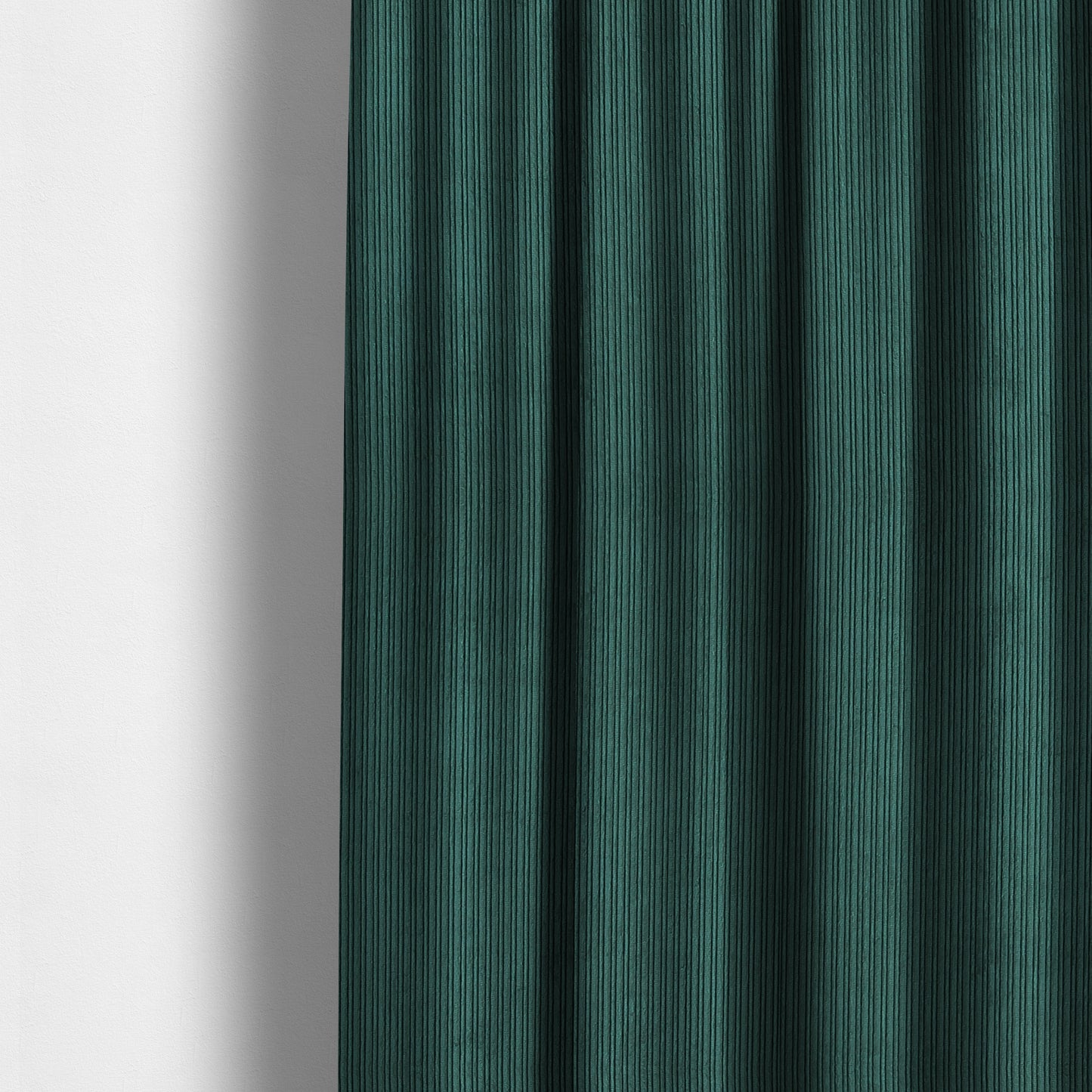 Goole Pencil Thin Striped Corduroy Upholstery Furnishing Fabric Teal Colour - Made To Measure Curtains