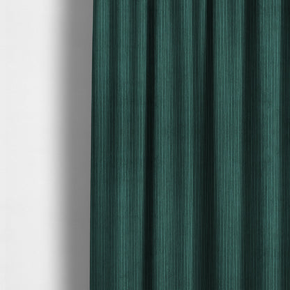 Goole Pencil Thin Striped Corduroy Upholstery Furnishing Fabric Teal Colour - Made To Measure Curtains