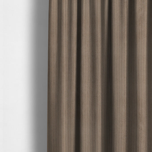 Goole Pencil Thin Striped Corduroy Upholstery Furnishing Fabric Mocha Coffee Colour - Made To Measure Curtains