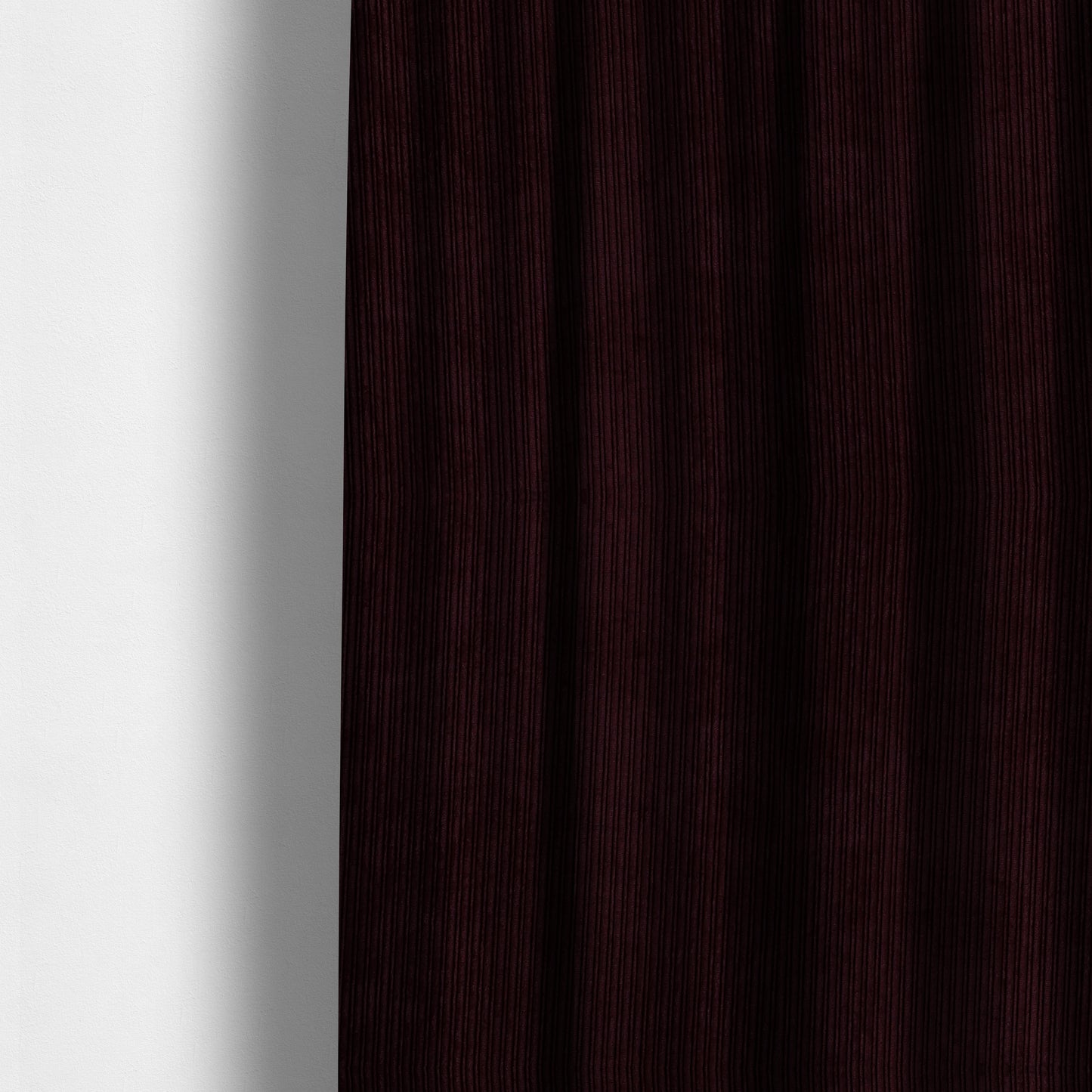 Goole Pencil Thin Striped Corduroy Upholstery Furnishing Fabric Aubergine Colour - Made To Measure Curtains