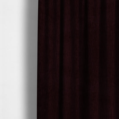 Goole Pencil Thin Striped Corduroy Upholstery Furnishing Fabric Aubergine Colour - Made To Measure Curtains