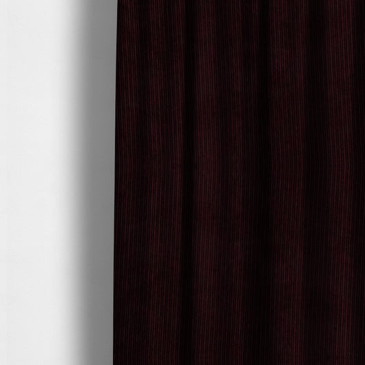 Goole Pencil Thin Striped Corduroy Upholstery Furnishing Fabric Aubergine Colour - Made To Measure Curtains