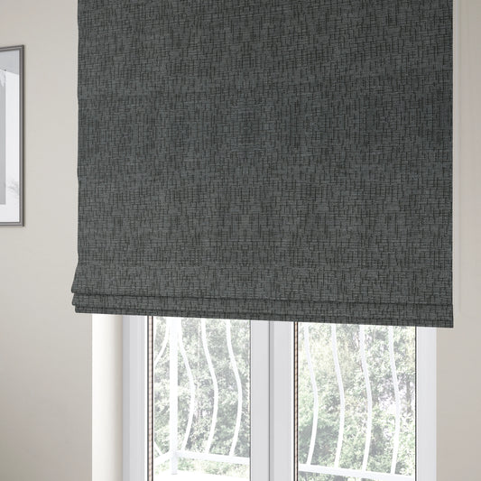 Grantham Soft Textured Woven Chenille Fabric In Grey Colour - Roman Blinds