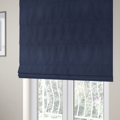 Grenada Soft Suede Fabric In Navy Blue Colour For Interior Furnishing Upholstery - Roman Blinds