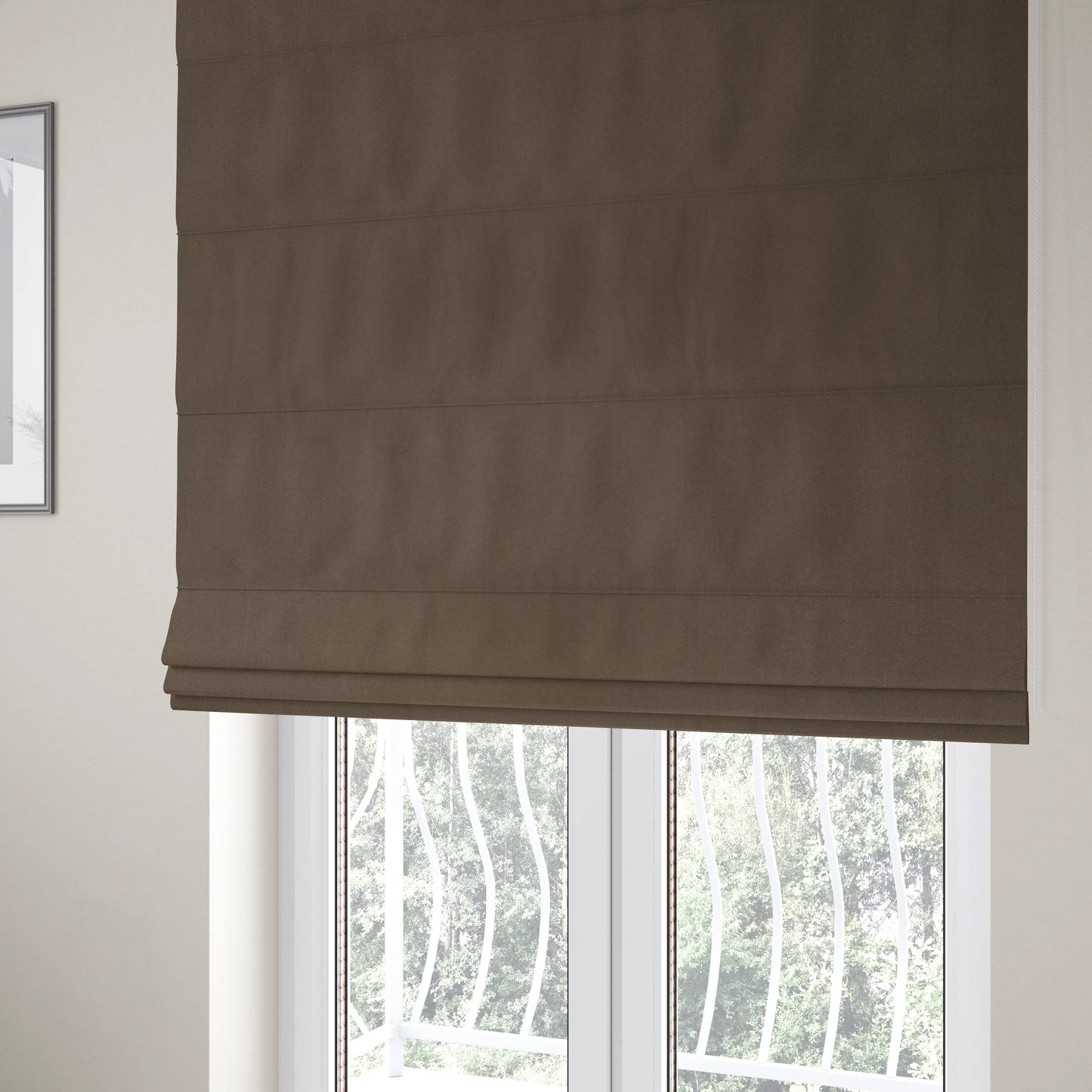 Grenada Soft Suede Fabric In Mocha Brown Colour For Interior Furnishing Upholstery - Roman Blinds