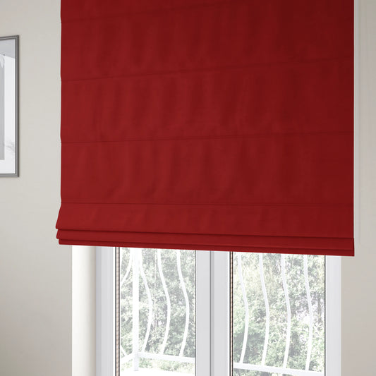 Grenada Soft Suede Fabric In Red Colour For Interior Furnishing Upholstery - Roman Blinds