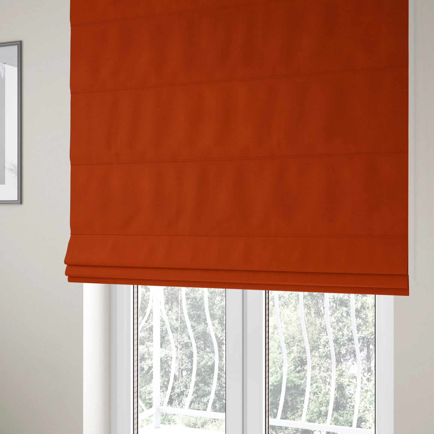 Grenada Soft Suede Fabric In Orange Colour For Interior Furnishing Upholstery - Roman Blinds