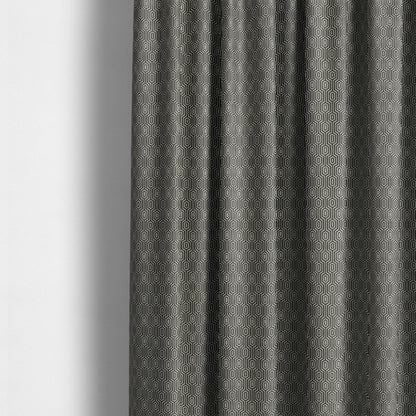 Hakkaido Geometric Pattern Velvet Fabric In Grey Colour - Made To Measure Curtains