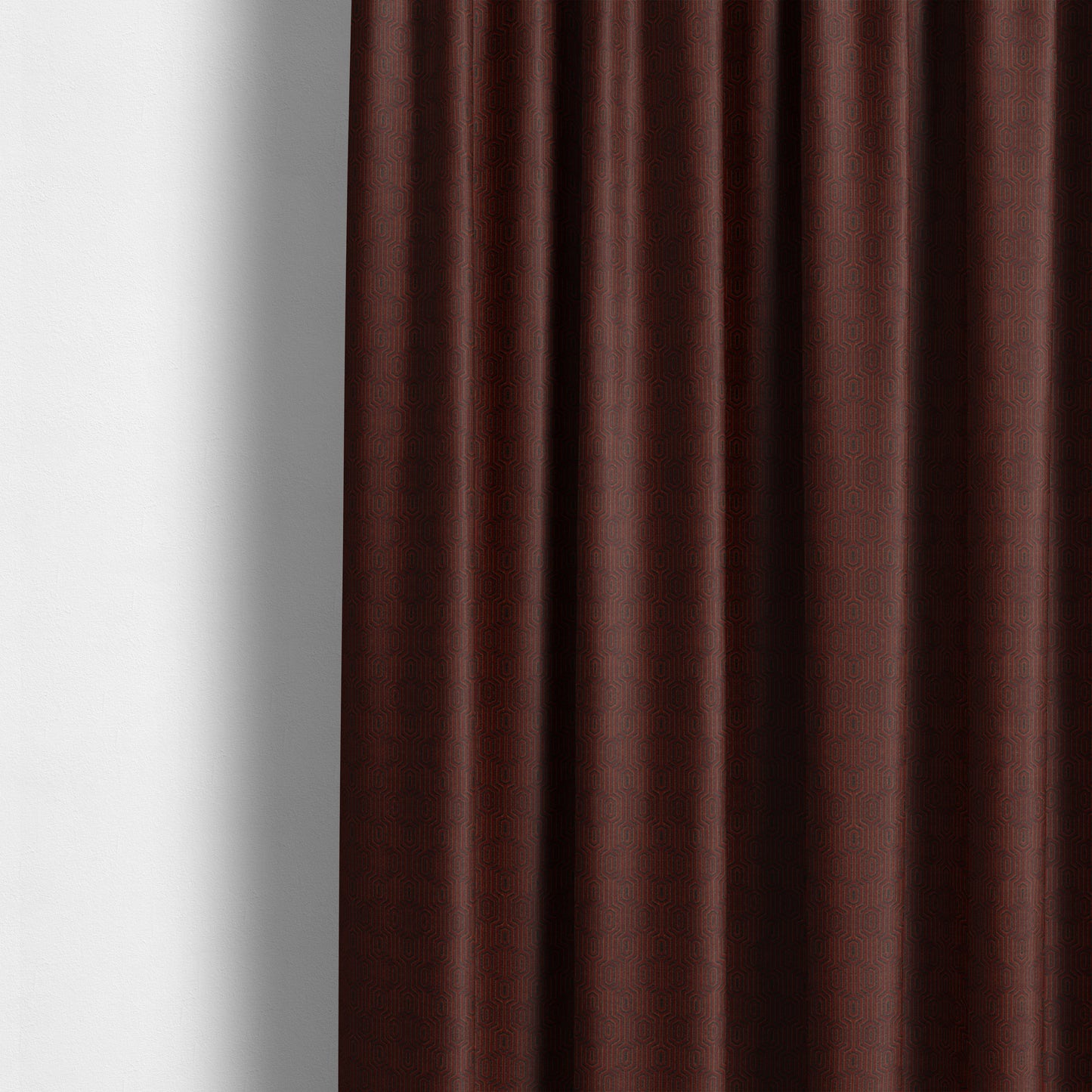 Hakkaido Geometric Pattern Velvet Fabric In Orange Brown Colour - Made To Measure Curtains