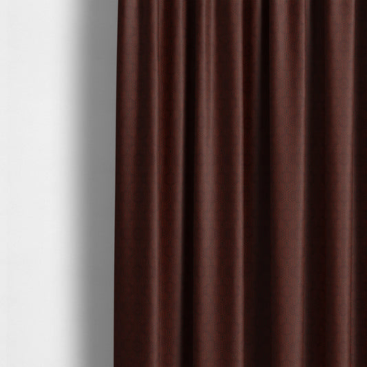 Hakkaido Geometric Pattern Velvet Fabric In Orange Brown Colour - Made To Measure Curtains