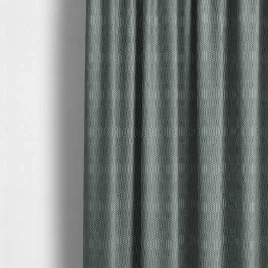 Hakkaido Geometric Pattern Velvet Fabric In Silver Grey Colour - Made To Measure Curtains