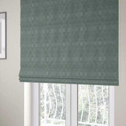 Hakkaido Geometric Pattern Velvet Fabric In Silver Grey Colour - Roman Blinds