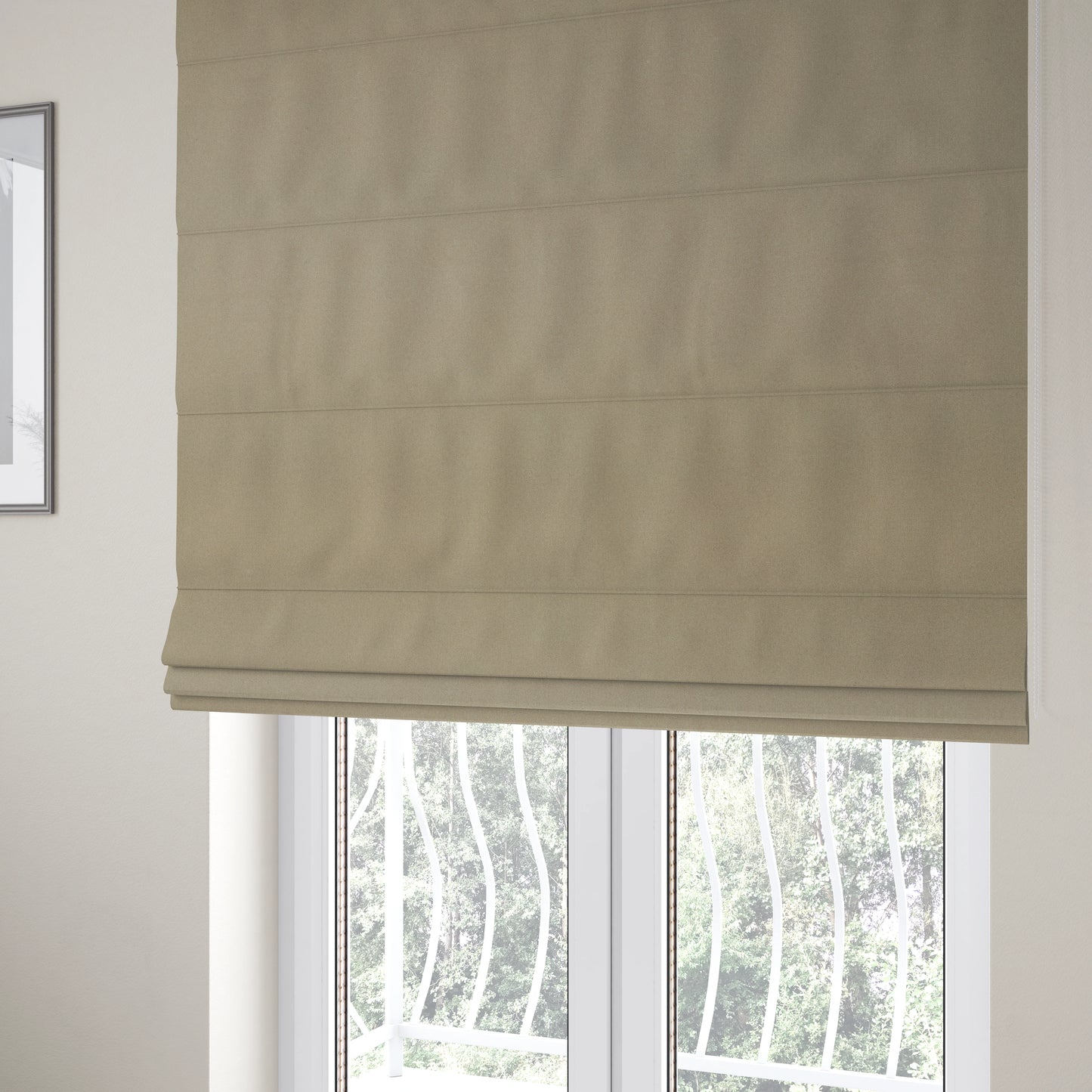 Halesworth Tweed Effect Wool Like Beige Furnishing Upholstery Fabric - Roman Blinds