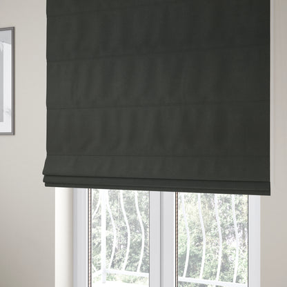 Halesworth Tweed Effect Wool Like Black Furnishing Upholstery Fabric - Roman Blinds