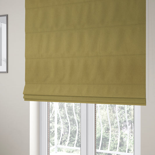 Halesworth Tweed Effect Wool Like Yellow Furnishing Upholstery Fabric - Roman Blinds