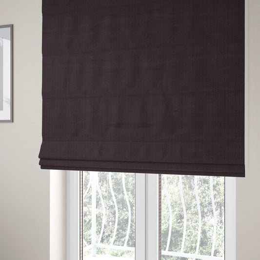 Havant Strie Soft Velvet Textured Feel Chenille Material In Purple Upholstery Fabrics - Roman Blinds